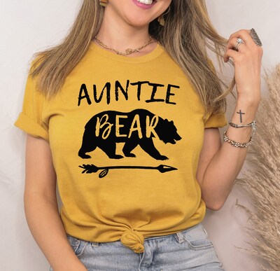 Auntie Bear Shirt, Aunt Shirt, Aunt Tee, Favorite Aunt T Shirt, Aunt Gift, Gift for Auntie - image6